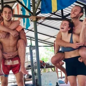 Having fun @ Sitjemam Muay Thai Camp, Pai, Northern Thailand.
