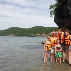 a family tourist Khanom Thailand