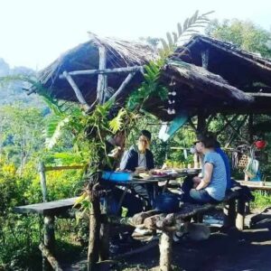 Eating lunch at the campsite on the Doi Inthanon Trek.