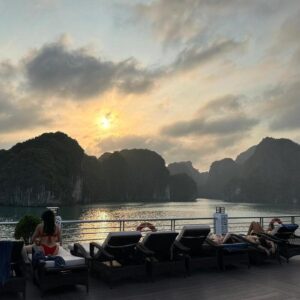 Sunset on the Halong Hideaway Cruise