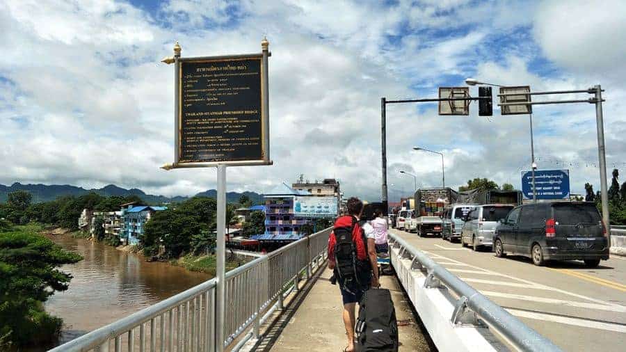 Crossing the border from Thailand to Myanmar