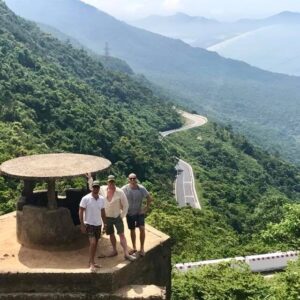 Group Poses on top of a Military Installation on the Hai Van Pass, Vietnam