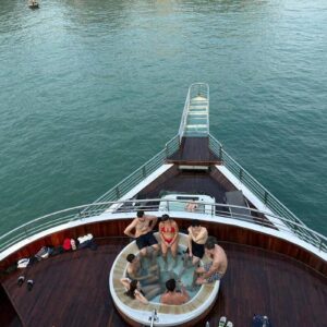 Jacuzzi time on the Halong Hideaway Cruise.