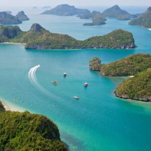 Scenic view of beautiful Khao sok Lake, Thailand