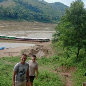 Walking in Pak Beng, off the Mekong Slow Boat Cruise